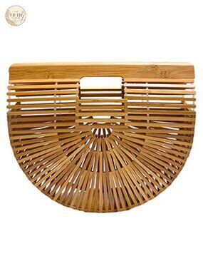 Handmade Bamboo Tote Bag Large Straw Beach Bag